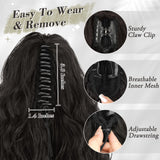 Claw Clip Ponytail Extension 45cm Curly Wavy Synthetic Hairpiece – Black Brown