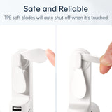 JISULIFE Handheld Fan, Mini Portable Handheld Fan, Battery Operated [14-21 Hours], Rechargeable, Foldable USB Fan, Quiet Personal Fan with Power Bank, Flashlight - White