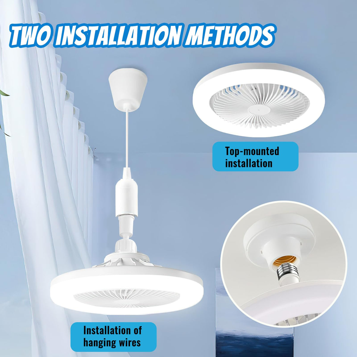 Lustră ventilator de tavan cu LED și dulie E27 cu telecomandă XiXiRan