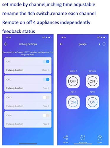 Modul releu inteligent WiFi și RF 4 canale 220V MHCOZY compatibil eWeLink și Alexa