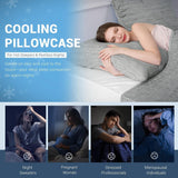 Cooling Pillowcase Pair 40 x 80 cm Arc-Chill Cooling Fibre Q-Max>0.5 100% Cotton – Blue