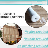 Pack Curtain Rods, Tension Rod Without Drilling, Extendable Telescopic Rod for Clamping, for Curtains, Wardrobes, DIY Shelves - White (55-86CM)