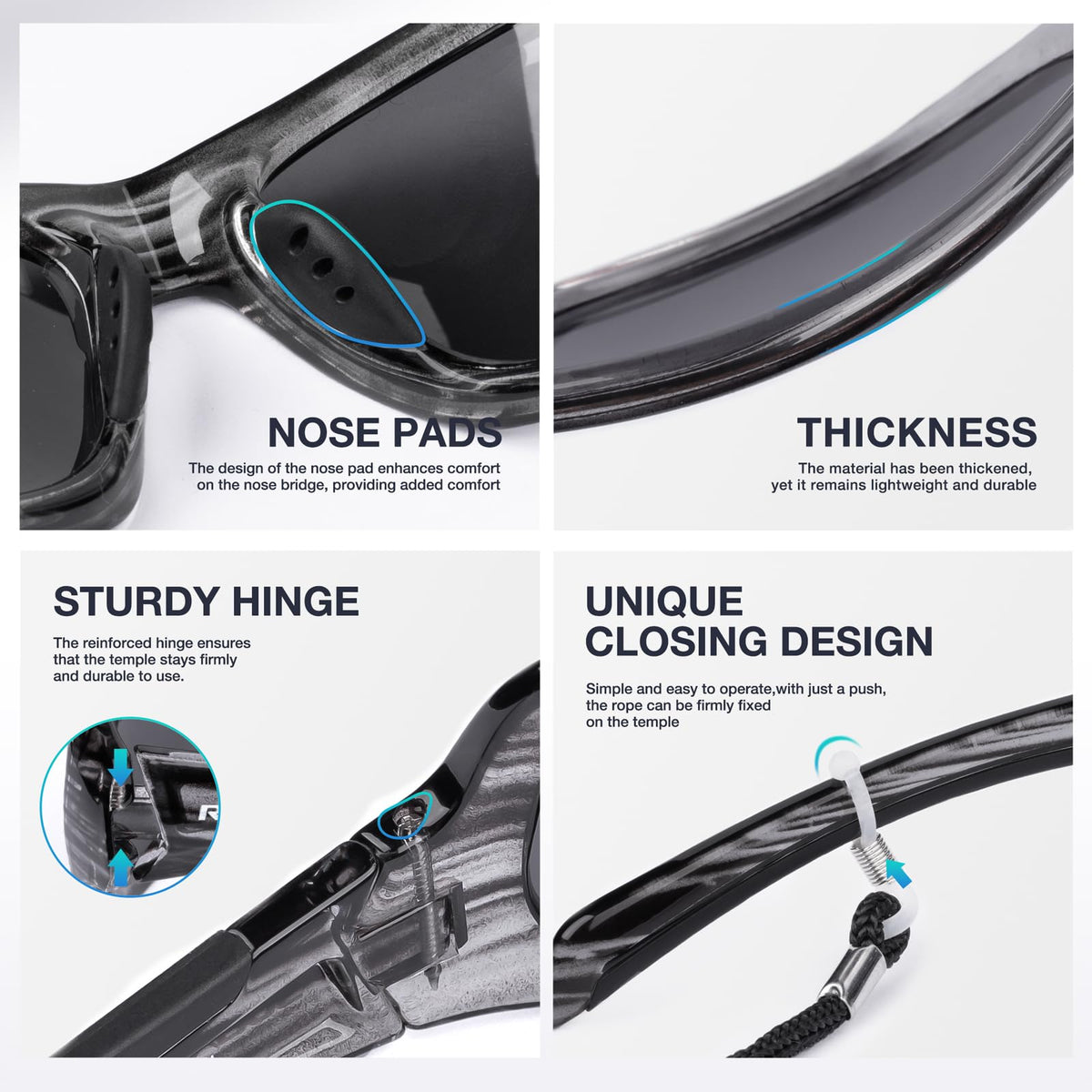 Ochelari de soare sport polarizați RIVBOS ramă flexibilă TR90 protecție UV400