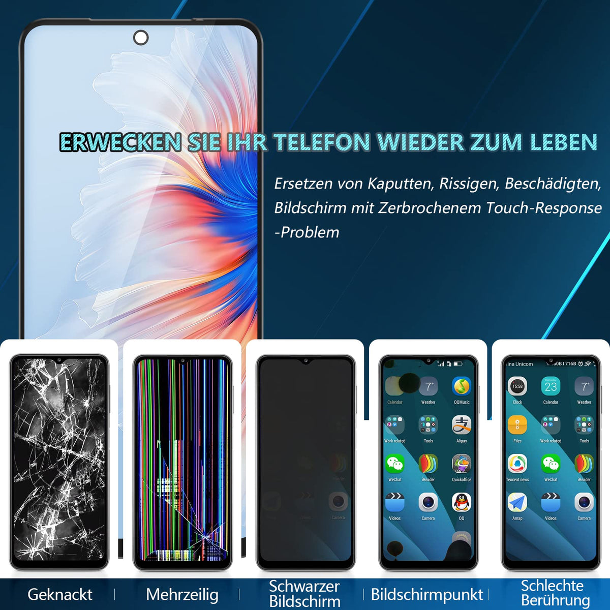 Display de schimb cu touchscreen și scule pentru Xiaomi Redmi Note 11 / Note 11S RongZy – Negru