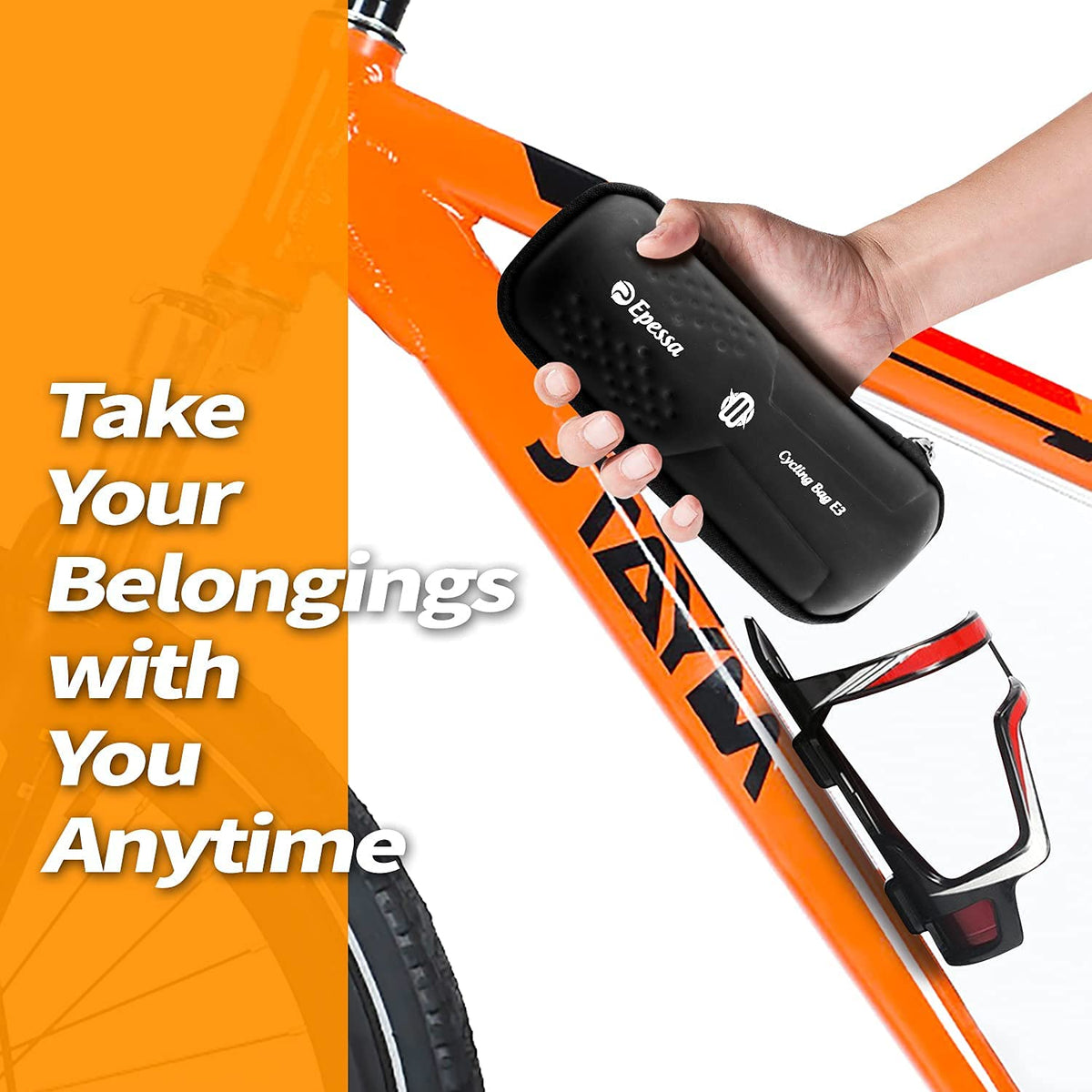 Epessa Bike Storage Bag, Bicycle Tool Bag, Sealed Zipper, for Bike Bottle Holder (For Water Bottle Holder)