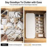 FRETONBA Cable Storage Box 2 Pack, Transparent Cable Organizer Box with 7 Compartments and 14 Cable Ties for Storage on the Desk (Office)