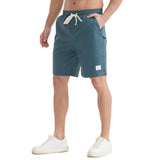 Men’s Chino Stretch Bermuda Shorts Lightweight Leisure Shorts with Zip Elastic Waist – Denim Blue M