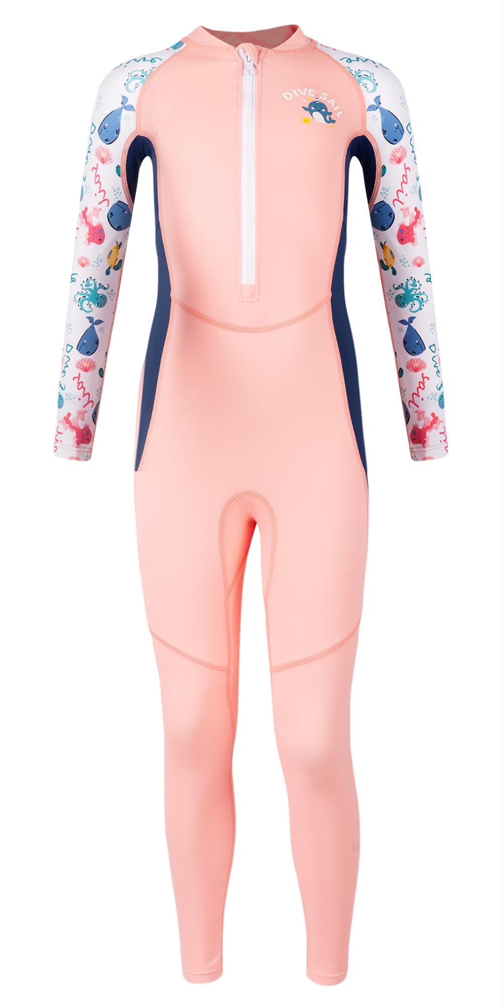 Costum de înot întreg cu mânecă lungă pentru fete protecție solară UPF50+ – XXL (140-146 cm)