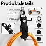 Kitmiido set of 12 wall hooks for garage | Heavy-duty double hooks | Space-saving storage for tools, bicycles, sports equipment (black)