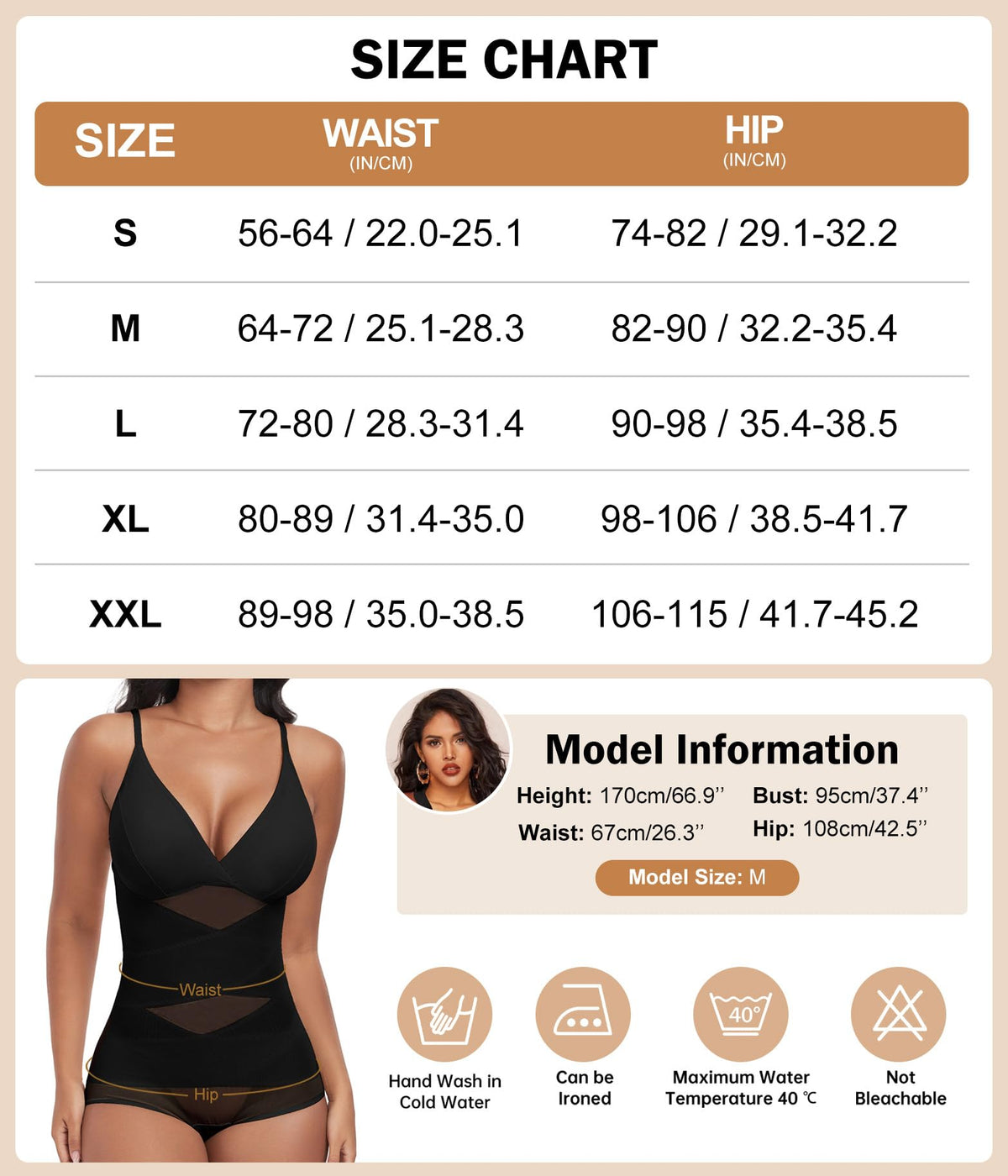Body modelator sculptant burtică fără cusături Niwicee cu bretele reglabile – Negru L