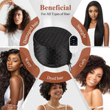 Electric Thermal Conditioning Cap Hair Steamer Portable for Afro Hair – Black