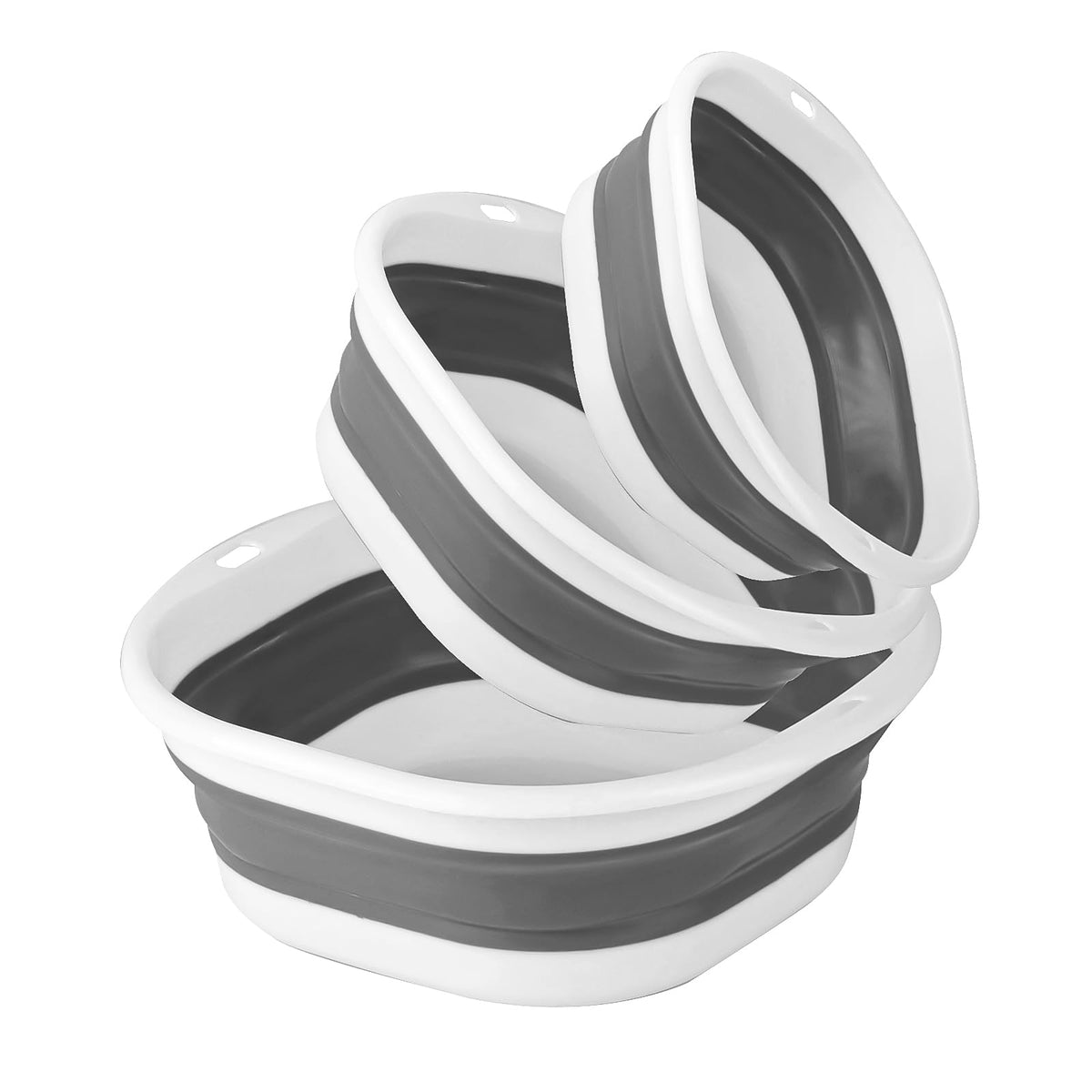 3-Piece Foldable Washing Bowls Collapsible Camping Dishwashing Set