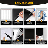 Roof Window Blackout Fabric 200 x 148cm 100% Light Blocking No Drilling Required Cuttable – Black