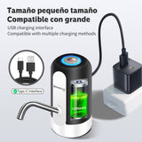 EASYSPEED Automatic Cold Water Dispenser, 1200mAh Electric USB Water Tap Pump, Portable Electric with 2 Adapters for 3, 5, 8, 10, 13, 15, 18 Liter Bottles and Carafes, Black