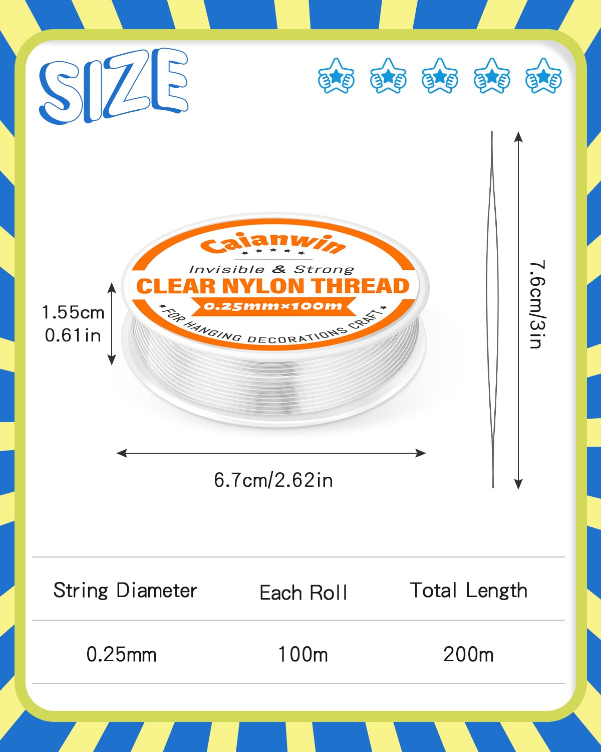 Fir transparent invizibil de nailon rezistent la rupere 200m grosime 0.25mm