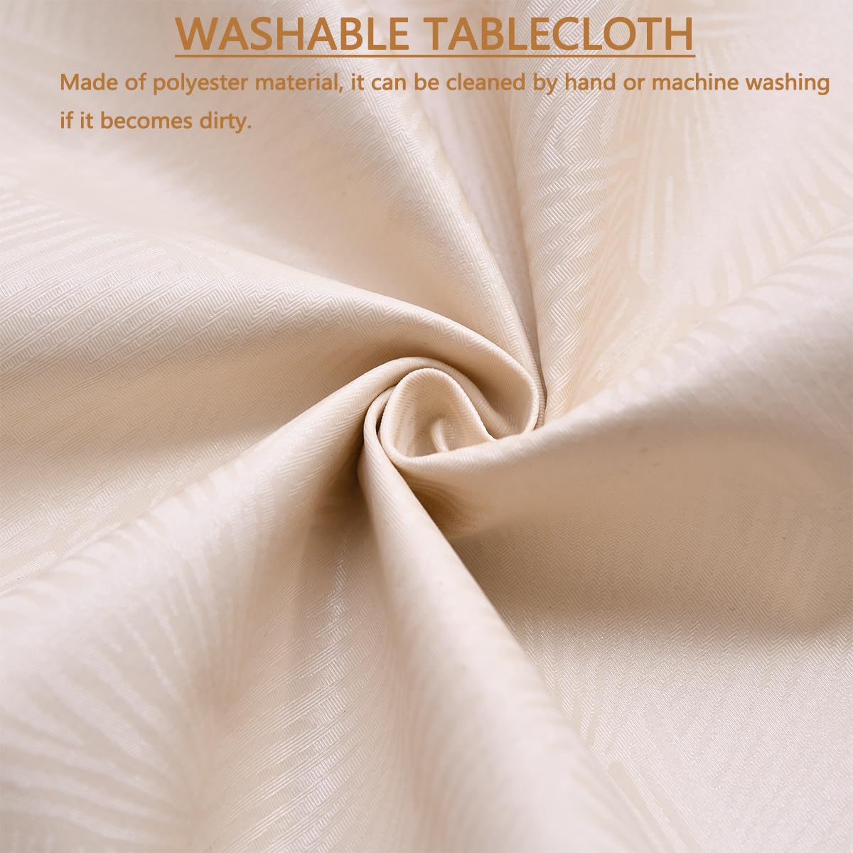 Waterproof Round Elastic Fitted Tablecloth Nordic Leaf 100cm – Green