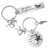 Set 2 brelocuri de chei model căluț cadou pentru femei și fete – Argintiu