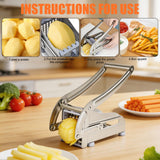 Aparat manual din inox pentru tăiat cartofi pai cu 2 mărimi de lame și ventuză