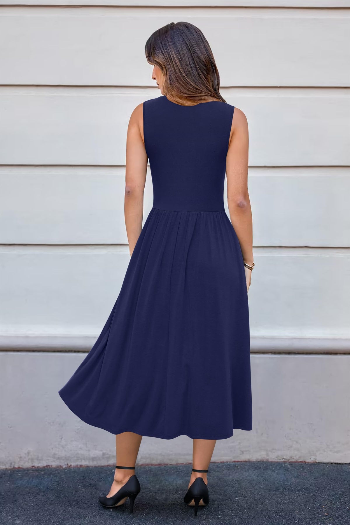 Rochie midi mulată elegantă cu volane și mâneci fluture damă – Turcoaz M