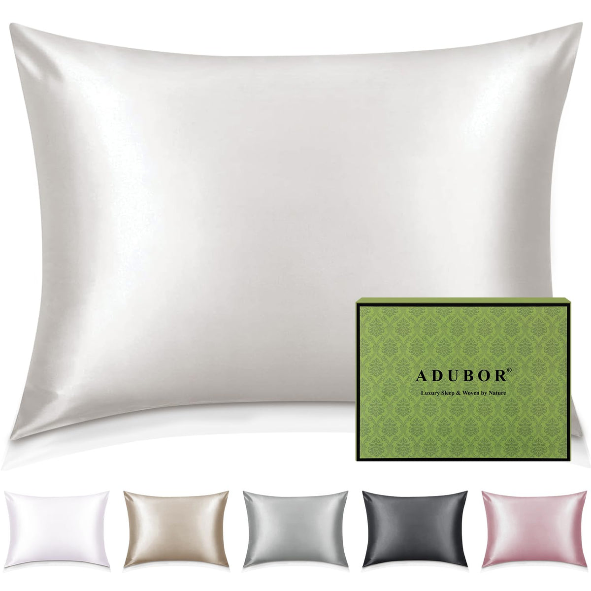 100% Mulberry Silk Pillowcase 40 x 80 cm 23 Momme with Hidden Zipper – Ivory White