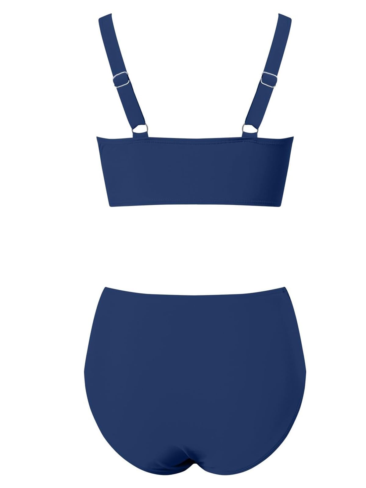 Costum de baie două piese Sangdut triunghi push-up talie înaltă – Albastru L