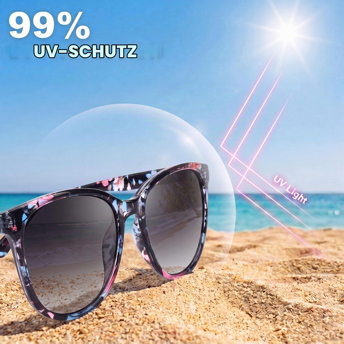 Polarised Cat-Eye Sunglasses Women's 2-Pack – Black
