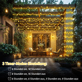600 LED Outdoor String Lights 18M Waterproof with Timer & Remote Control – Warm White