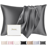 Silk Pillowcase Ukiyo-e Mulberry Silk for Hair & Skin – Anthracite 40x80 cm