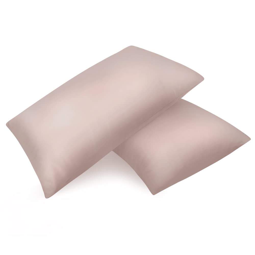 Fețe de pernă satinate fine aspect mătăsos cu fermoar 40x60 cm, set 2 bucăți – Gri-Bej Taupe
