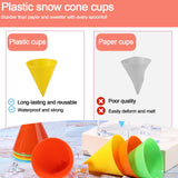 Reusable Snow Cone Cups 10-Pack 10.3x8cm Plastic for Machines – Multicolour