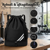 Kids Sports Gym Backpack Drawstring Sports Bag Lightweight – Black