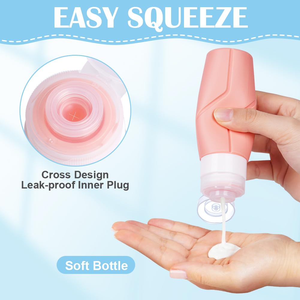 OSDUE 4 Piece Silicone Travel Bottle Set, Travel Bottles for Filling Set Travel Bottles for Shampoo, Lotion, Conditioner, Shower Gel, Travel Shampoo Container BPA-free Practical Travel Bottle Set (100ML)