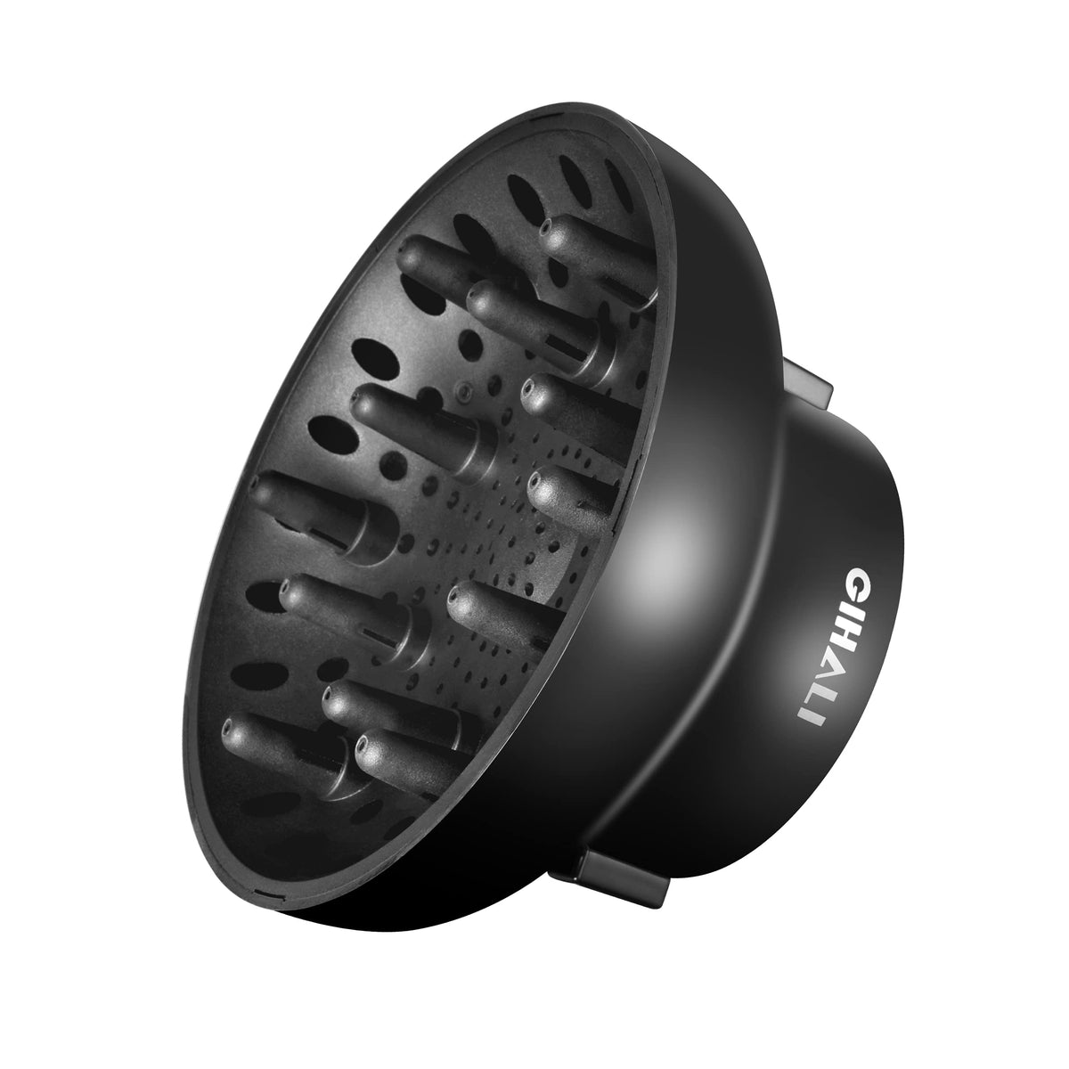 GIHALI Universal Hair Diffuser Strong Holding" Adaptable for Hair Dryers with 4.4cm to 6.6cm for Curly or Wavy Hair, Diffuser for Curly Hair, Hairdryer, Compatible (Black)