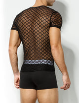 Tricou mulat bărbătesc transparent din plasă cu mânecă scurtă Casey Kevin
