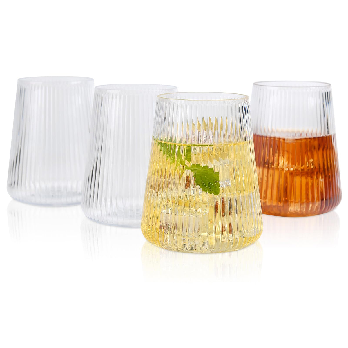 Pahare incasabile din plastic Tritan fără BPA hotder 354 ml, set 4 bucăți