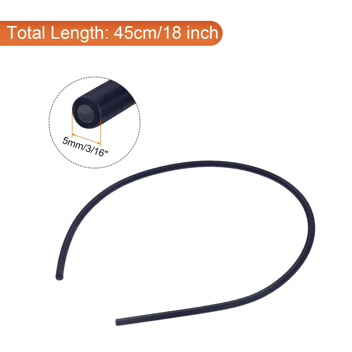 Colier tubular elastic din cauciuc 5mm lungime 45cm pentru bijuterii DIY – Albastru închis