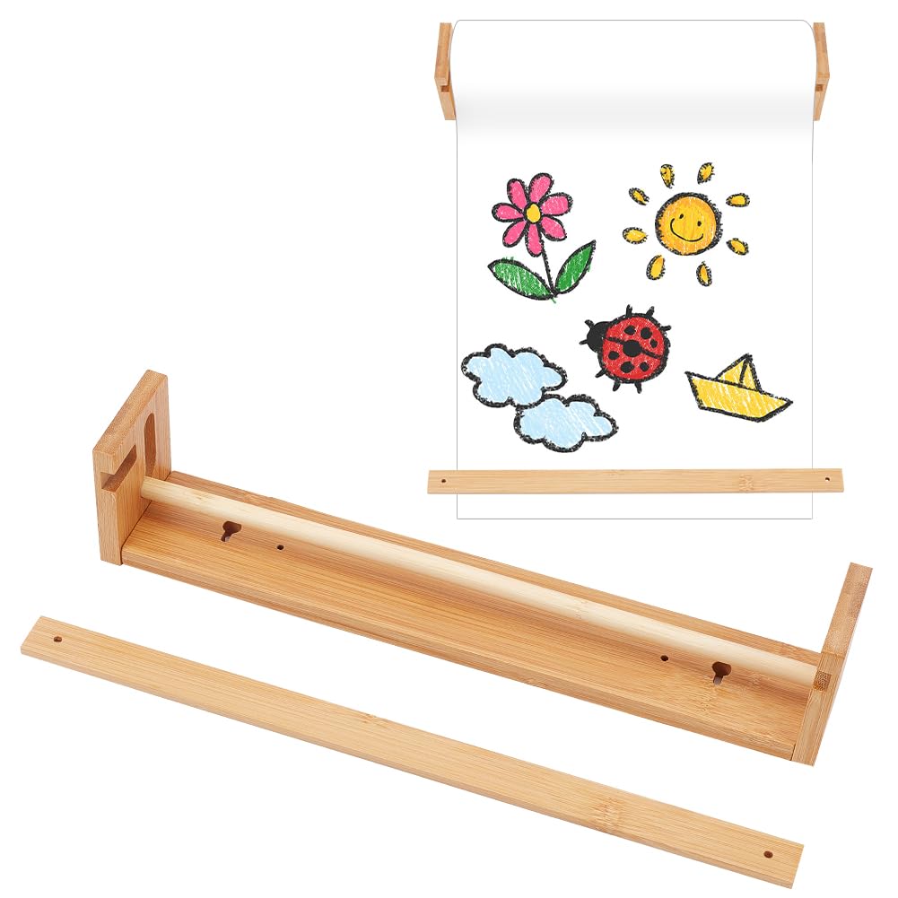 Suport dispenser de perete din lemn pentru rolă de hârtie kraft 30.5 cm