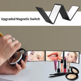 Oglindă pliabilă compactă de buzunar cu 4 laturi rotire 360 grade pentru machiaj