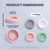 Silicone Milk Bottle Lids 4-Piece Reusable Seal Caps – Multi