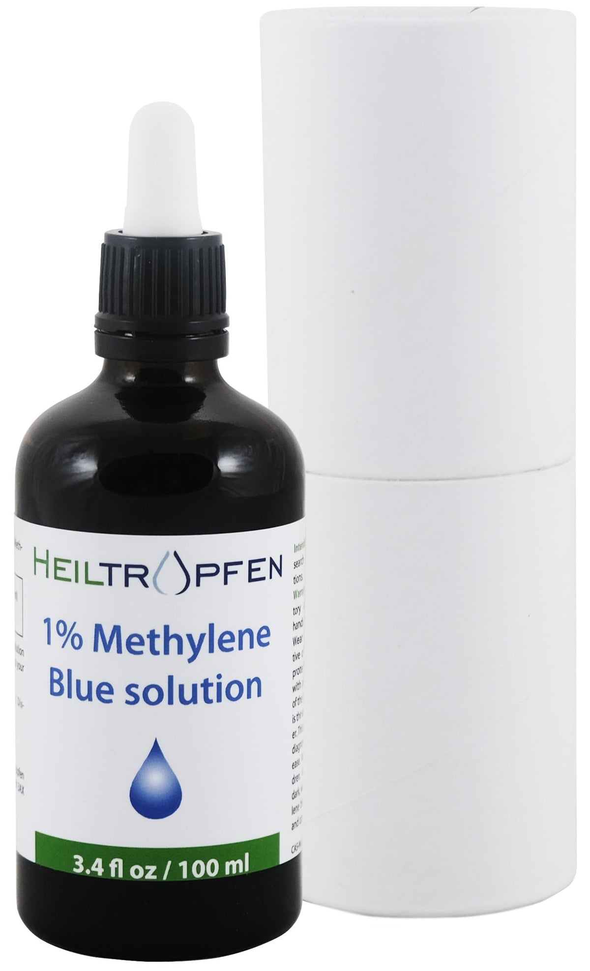 1% Methylene Blue Solution - 100ml | Pharmaceutical Grade Ingredients - Third Party Tested | Methylene Blue | Liquid | Drops | Heiltropfen®