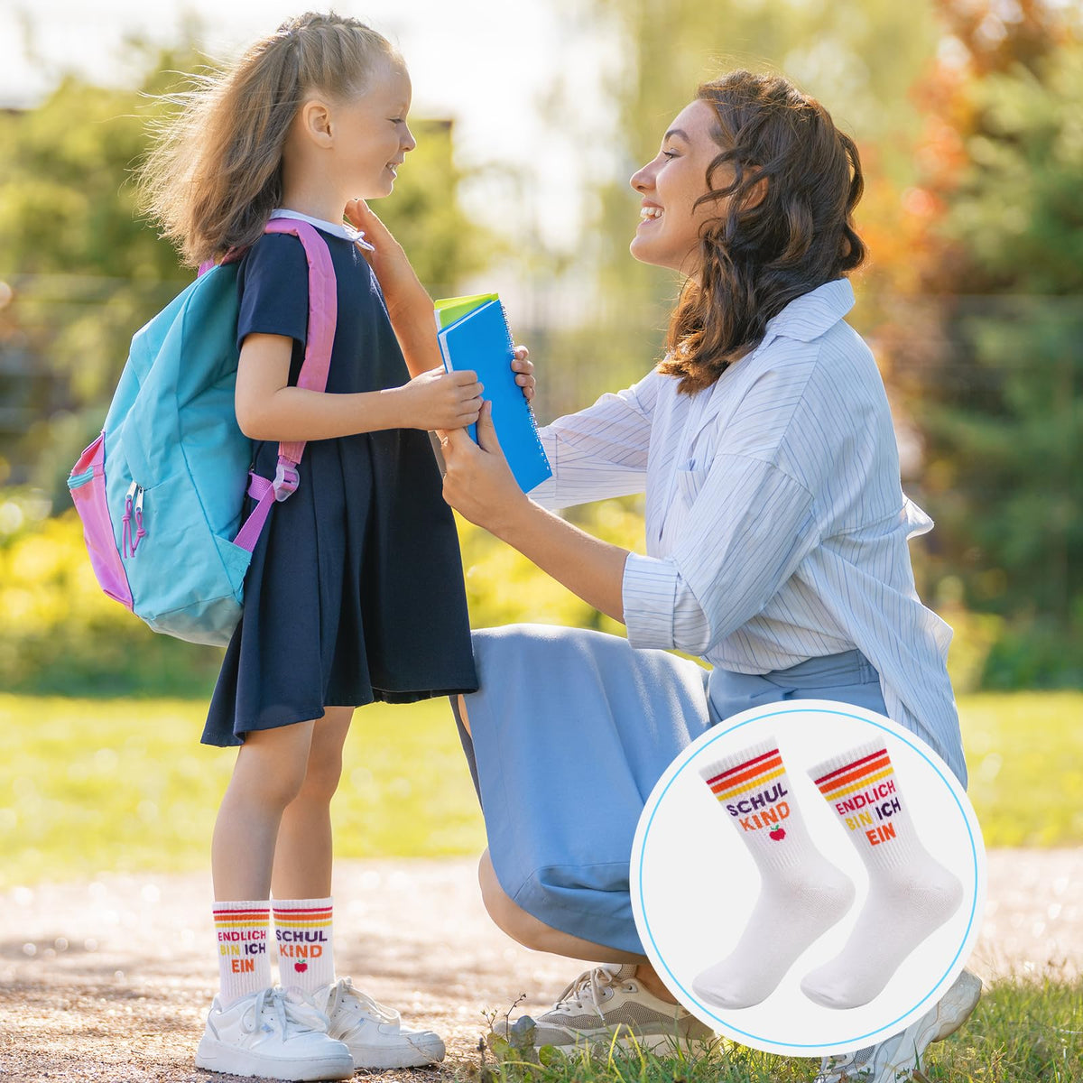 Șosete fetițe DPKOW mărimi 25-34 cadou început de an școlar – Multicolor