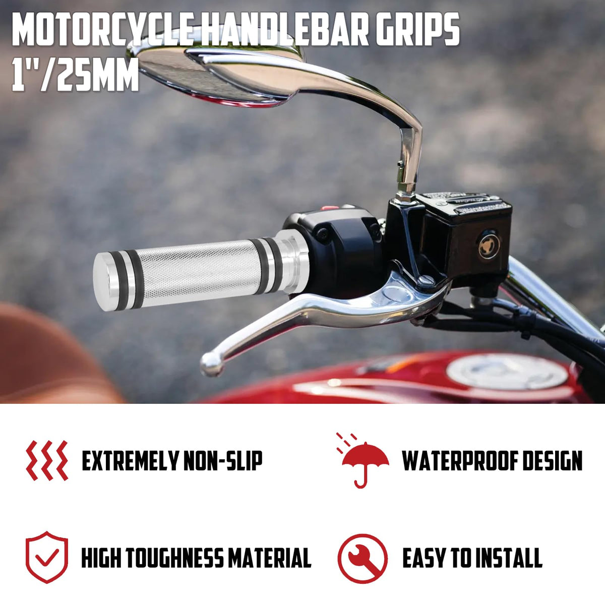 Manșoane ghidon moto 25mm CNC HDBUBALUS compatibile Harley Sportster Touring Dyna Softail