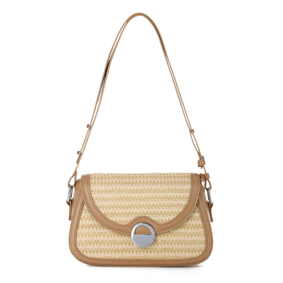 Women's Straw Woven Shoulder Tote Bag Beach Handbag – Apricot