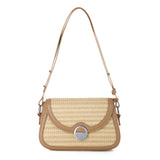Women's Straw Woven Shoulder Tote Bag Beach Handbag – Apricot