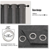 Ready-Made Eyelet Curtains 140x175cm Pair Modern – Anthracite Grey