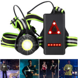 West Biking Running Light, USB Rechargeable Chest Lamp, 90° Adjustable Beam Angle, 500 Lumen Waterproof Running Light with Reflective Straps for Runners, Jogging, Camping