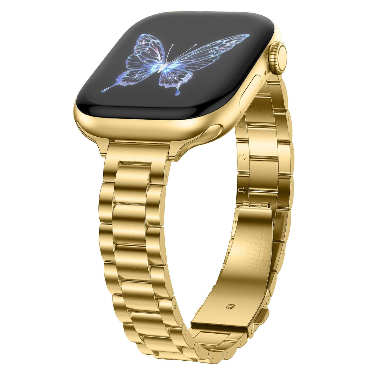 Apple Watch Compatible Thin Stainless Steel Band Slim – Gold