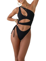 Women's Cut-Out One-Piece Swimsuit Push-Up Cups – Black M