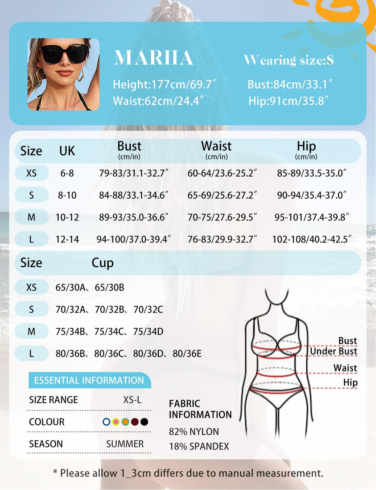 Women's Triangle Bikini Set with Adjustable Straps – Pink S