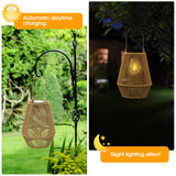 KagoLing Solar Lanterns for Outdoors, 1 Pieces Solar Lamps for Outdoors Hanging/Standing Hand-Knitted Solar Lamps for Patio Garden Courtyard Balcony